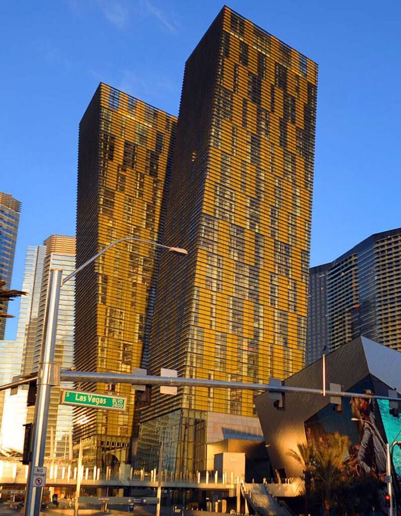 Aria Casino Las Vegas outdoor view from Las Vegas Blvd.